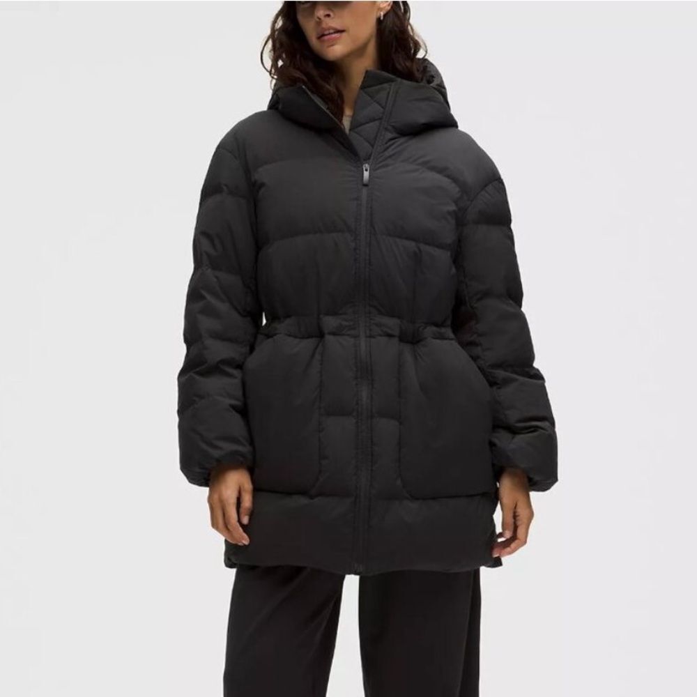 NWT XS Lululemon Cinch-Waist 600 Down Fill Puffer Relaxed Fit - Black